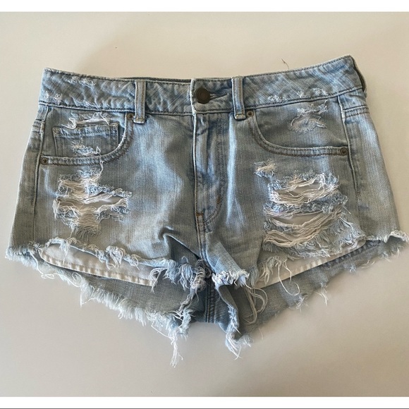 Distressed Denim Cutoff Shorts - Picture 3 of 4